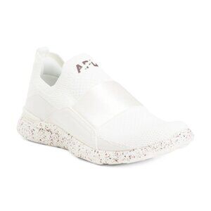 APL Women's White Slip-On Knit Sneakers with Speckled Sole